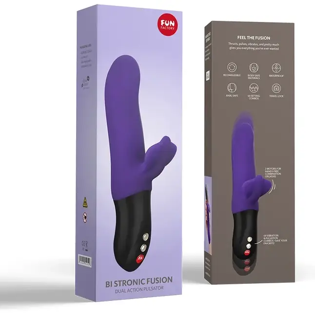 Фиолетовый пульсатор с клиторальным лепестком Bi Stronic Fusion - 21,5 см. Фотография 9.