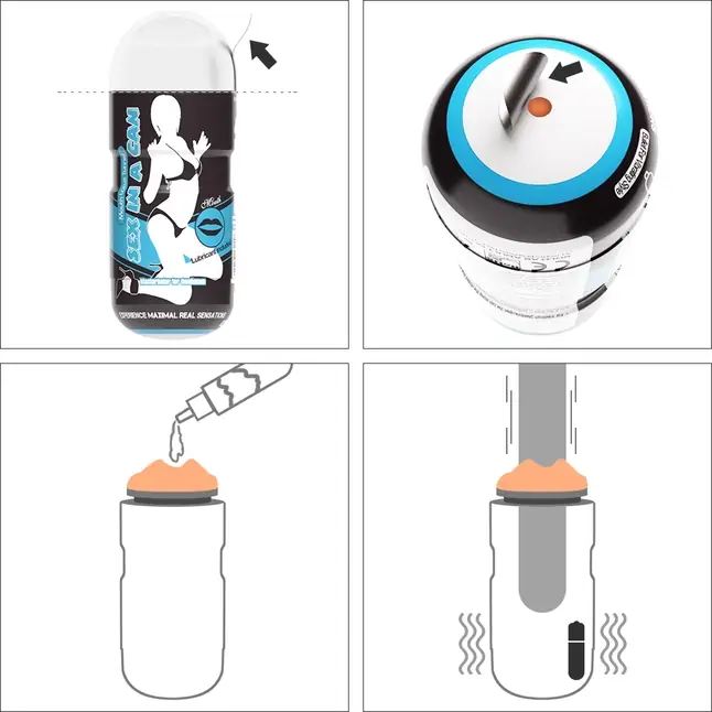 Мастурбатор-ротик с вибрацией Sex In A Can Mouth Stamina Tunnel Vibrating. Фотография 4.