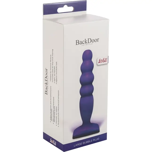 Фиолетовый анальный стимулятор Large Bubble Plug - 14,5 см - Back Door Collection. Фотография 2.