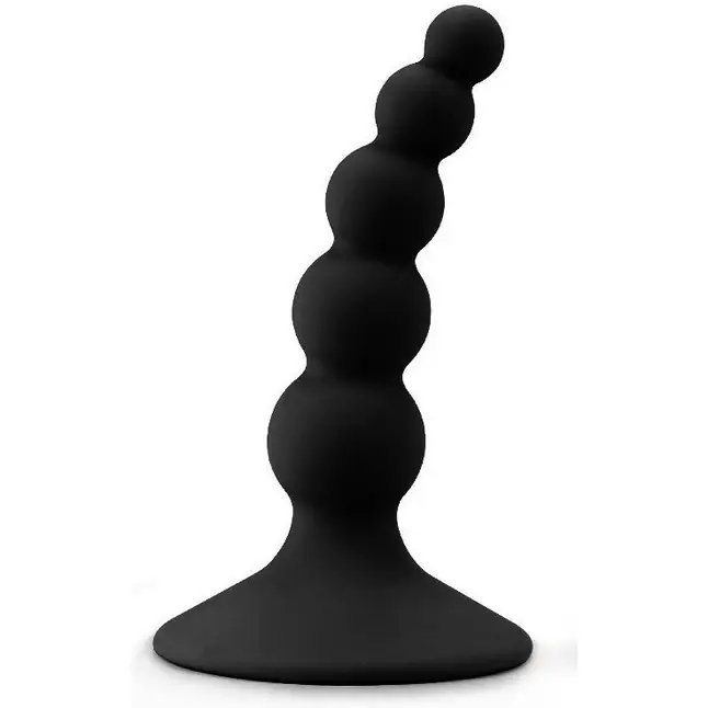 Черный анальный стимулятор с шариками Lure me Beaded Anal Plug - 10,3 см
