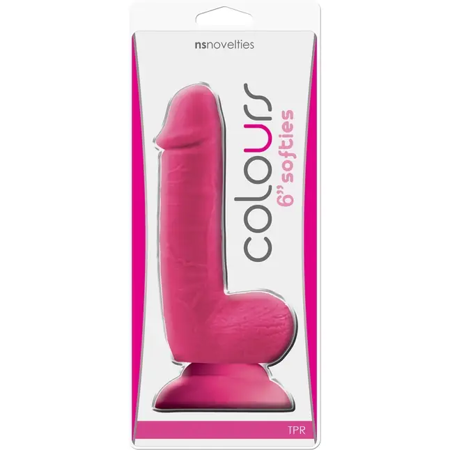 Розовый фаллоимитатор Colours Softies - 17,8 см - Colours. Фотография 2.