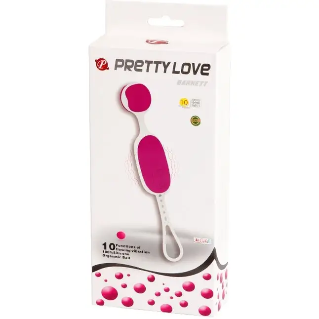 Розовые вагинальные шарики с вибрацией из силикона - Pretty Love. Фотография 7.