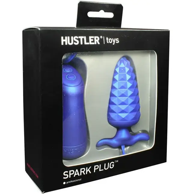 Синяя анальная пробка с 7 скоростями вибрации Spark Plug - 8,5 см. Фотография 3.