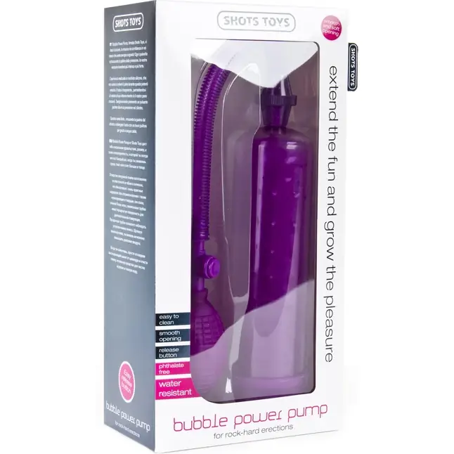 Вакуумная помпа Bubble Power Purple - Shots Toys. Фотография 2.