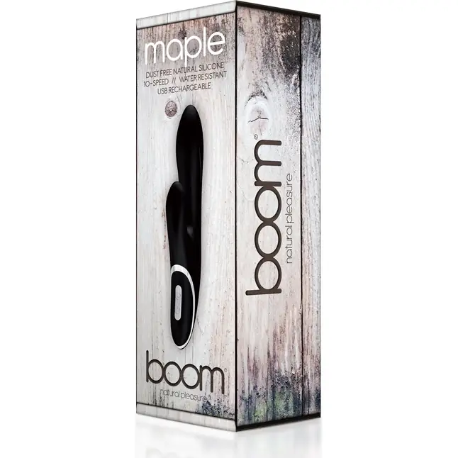 Черный вибромассажер со стимуляцией клитора Maple - 23 см - Boom. Фотография 2.