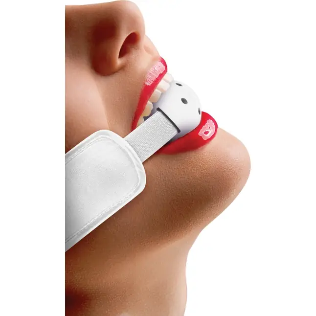 Кляп Brace Balll White - Ouch!. Фотография 2.