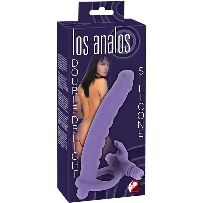Фиолетовая насадка на пенис для двойной стимуляции Los Analos - 16 см - You2Toys. Фотография 6.
