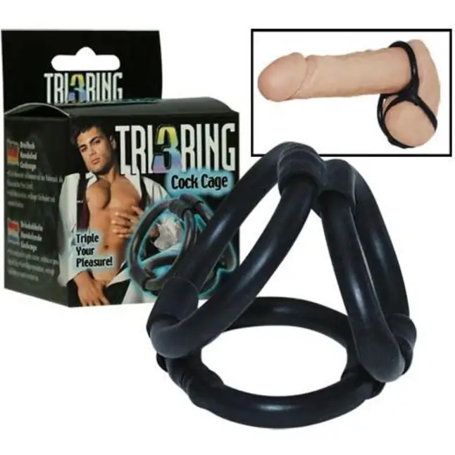 Эрекционное кольцо Tri Ring Cock Cage. Фотография 2.