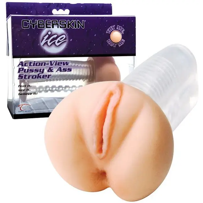 Прозрачная вагина и анус CyberSkin Ice Action-View Pussy and Ass Stroker - CyberSkin. Фотография 2.