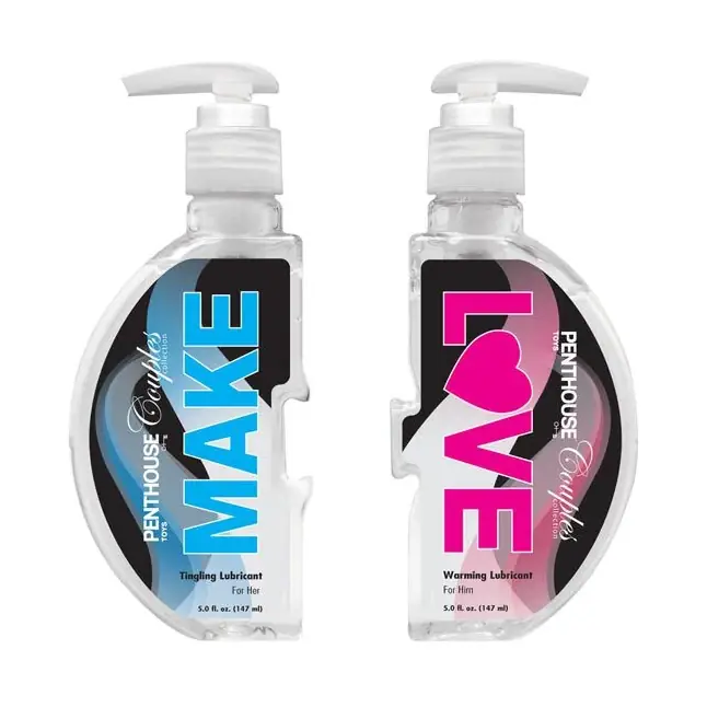 Набор из покалывающей и согревающей смазок Make Love Warming and Tingling Lubricant - 2 х 147 мл - Penthouse 