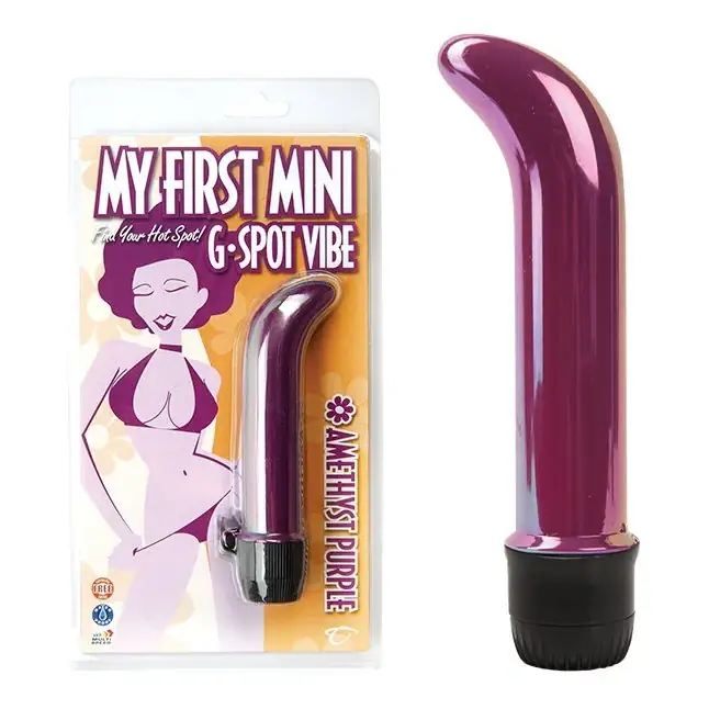 Пурпурный мини-вибратор для точки G My First Mini G-Spot Vibe - 14 см - My First