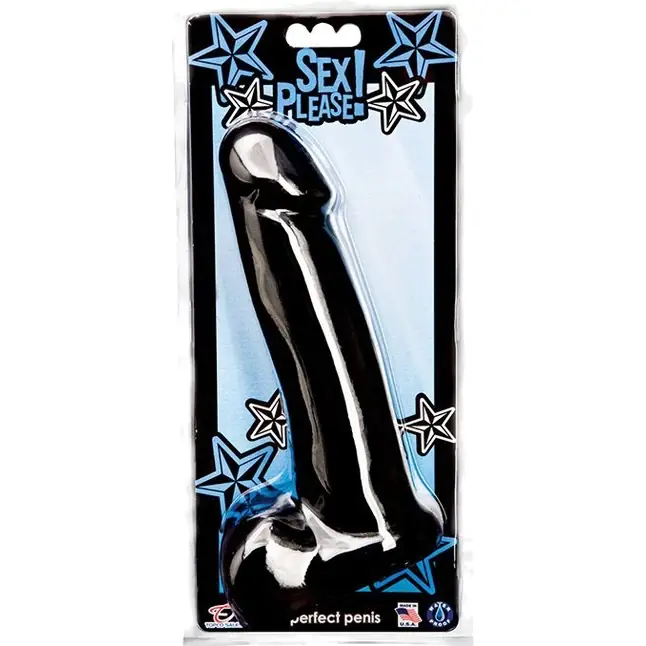 Чёрный фаллоимитатор Sex Please! Perfect Penis - 18 см - Sex Please!. Фотография 2.