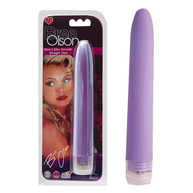 Фиолетовый шелковистый вибратор Brees Silky Smooth Straight Vibe - 17 см - Bree Olson