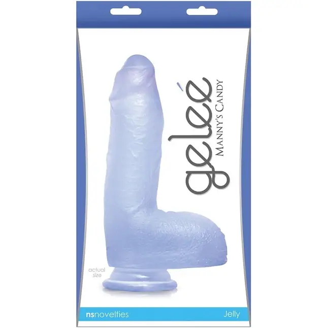 Голубой фаллоимитатор на присоске Gelee Mannys Candy - 21 см - Gelee. Фотография 2.