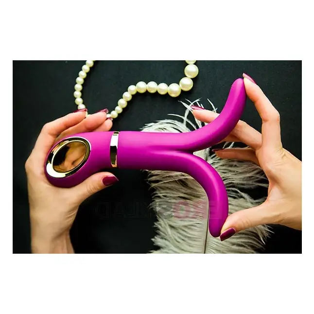 Ярко-розовый анатомический вибромассажер Fun Toys Gvibe 2 - 18 см. Фотография 3.