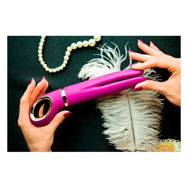 Ярко-розовый анатомический вибромассажер Fun Toys Gvibe 2 - 18 см. Фотография 4.