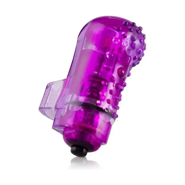 Фиолетовый вибростимулятор на пальчик Nubby