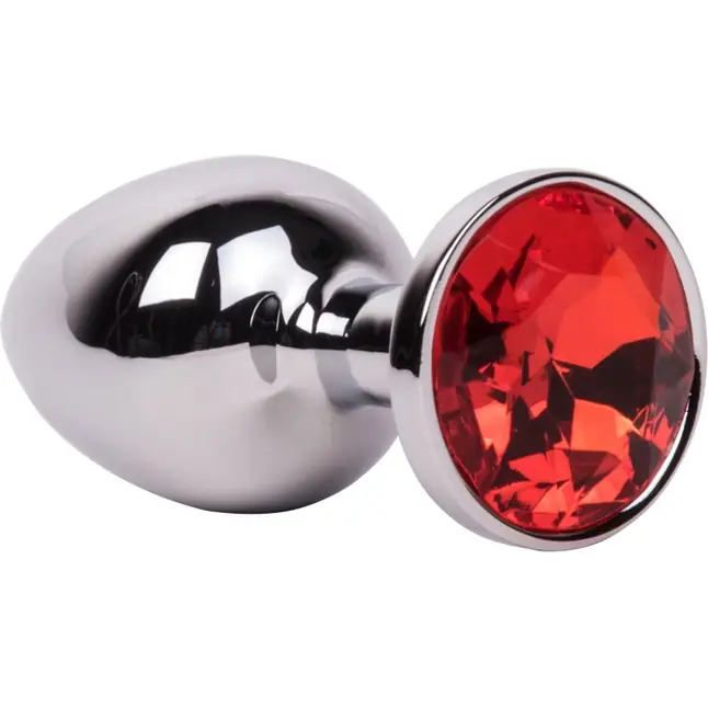 Мини-плаг из стали с красным кристаллом Red Flame - 6,5 см. Фотография 2.