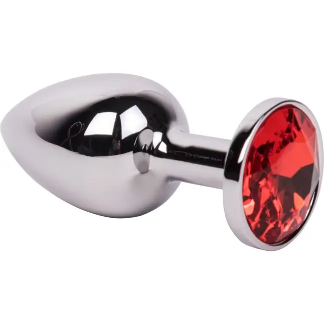 Мини-плаг из стали с красным кристаллом Red Flame - 6,5 см. Фотография 3.