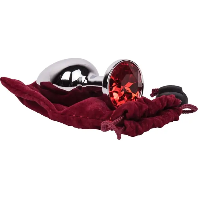 Мини-плаг из стали с красным кристаллом Red Flame - 6,5 см. Фотография 4.