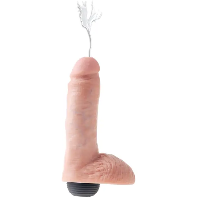 Реалистичный фаллоимитатор с эффектом семяизвержения Squirting Cock with Balls - 20,3 см - King Cock