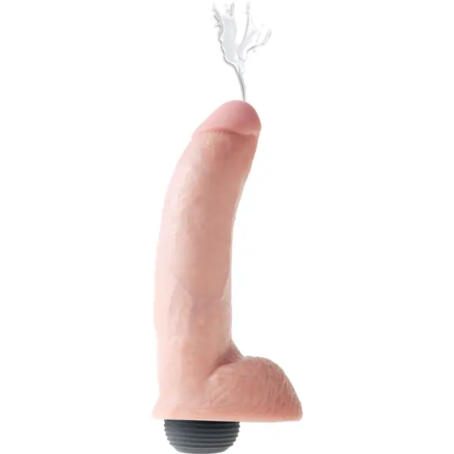 Телесный фаллоимитатор с эффектом семяизвержения Squirting Cock with Balls - 22,9 см - King Cock