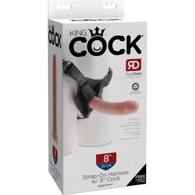 Телесный страпон на трусиках Strap-on Harness Cock - 20,3 см - King Cock. Фотография 8.
