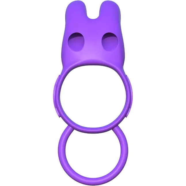 Эрекционное кольцо с вибрацией и подхватом для мошонки Twin Teazer Rabbit Ring - Fantasy C-Ringz. Фотография 4.