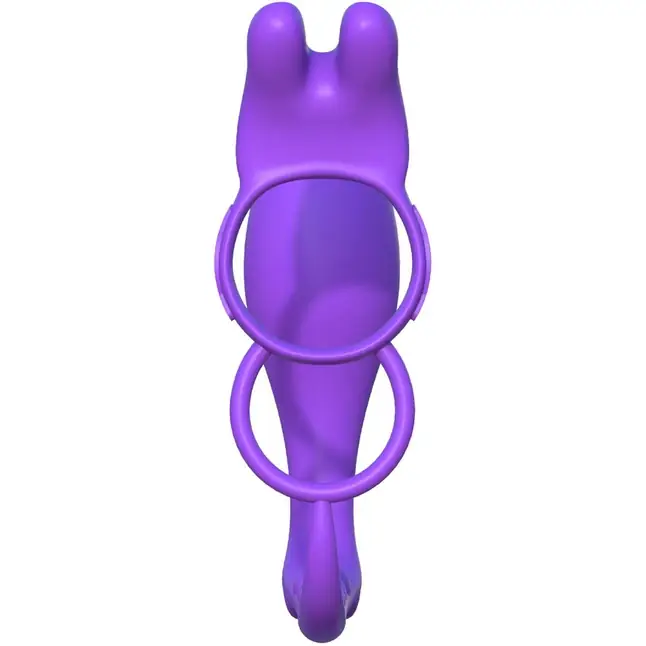 Фиолетовое эрекционное кольцо с анальным стимулятором Ass-Gasm Vibrating Rabbit - Fantasy C-Ringz. Фотография 3.