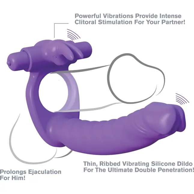 Эрекционное кольцо для двойного проникновения Silicone Double Penetrator Rabbit - Fantasy C-Ringz. Фотография 6.