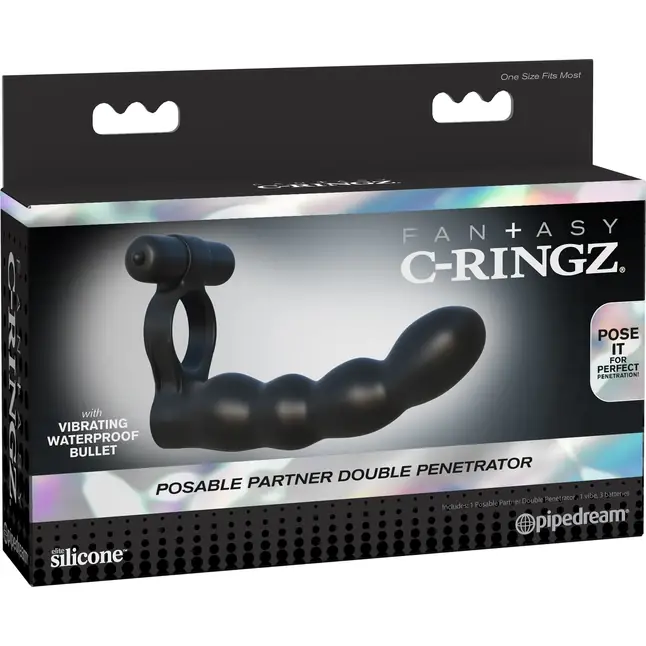 Эрекционное кольцо для двойного проникновения Posable Partner Double Penetrator - Fantasy C-Ringz. Фотография 7.