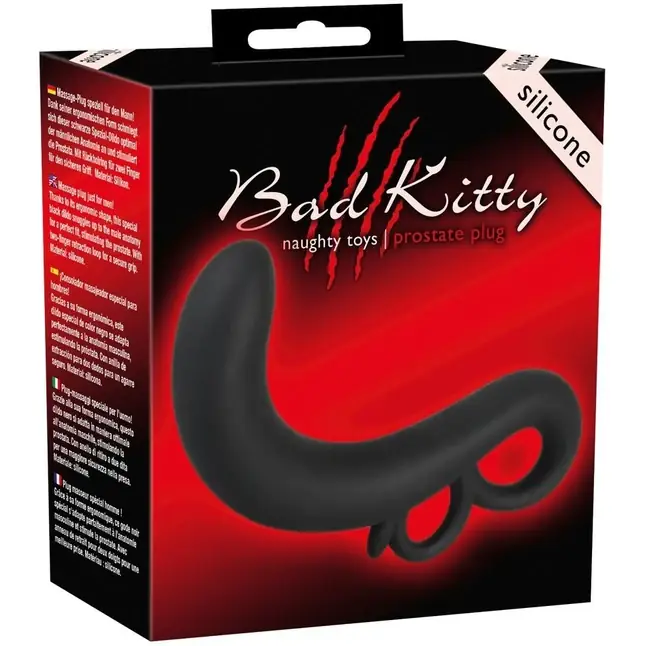 Массажер простаты с загнутым кончиком - 14 см - Bad Kitty. Фотография 3.