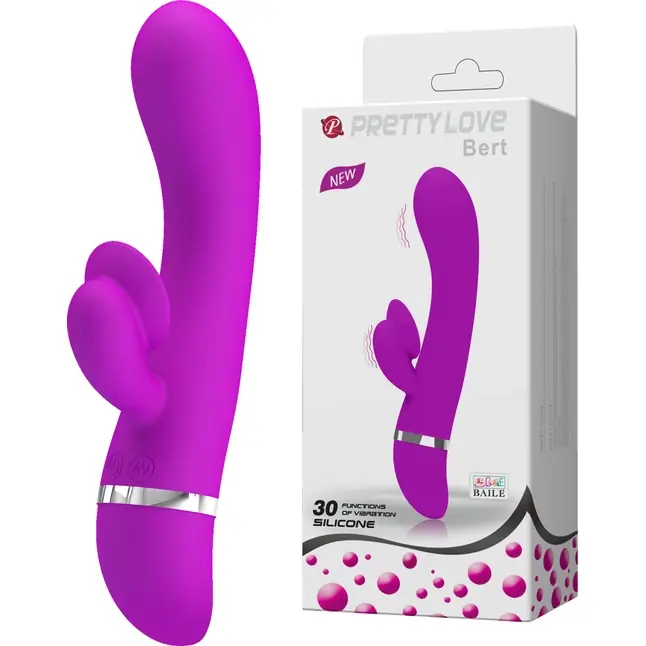 Вибратор Pretty Love Bert с клиторальным отростком - 18,8 см - Pretty Love. Фотография 2.