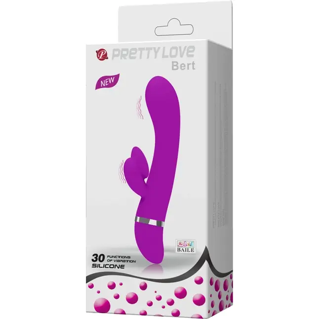 Вибратор Pretty Love Bert с клиторальным отростком - 18,8 см - Pretty Love. Фотография 8.