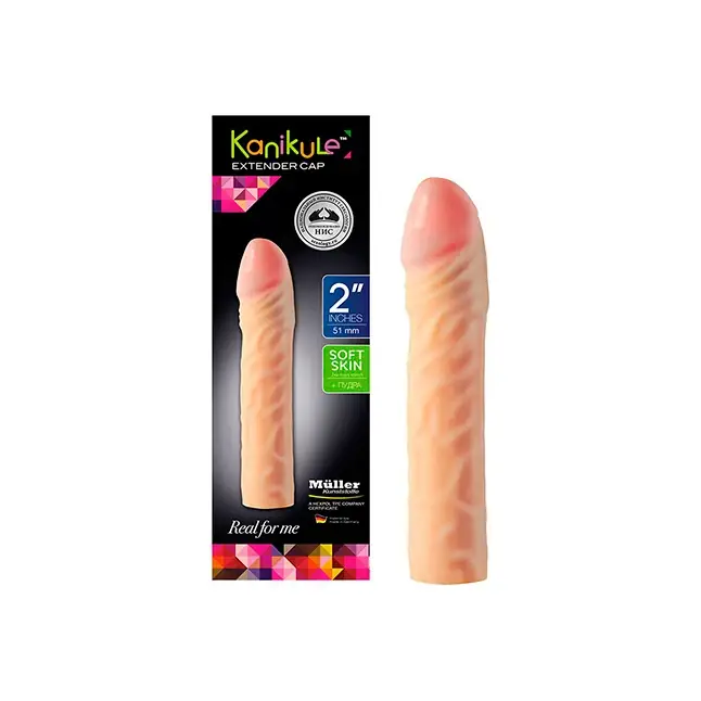 Реалистичная насадка-удлинитель Kanikule Extender Cap 2 - 15.5 см - Kanikule basics
