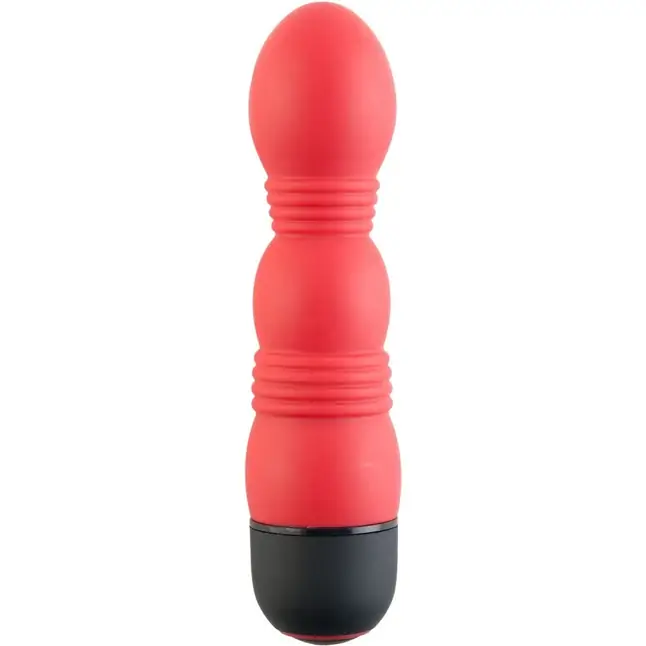 Красный мини-вибратор с 10 режимами вибрации - 11,4 см - Black Red