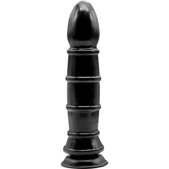 Чёрный анальный фаллоимитатор с рёбрышками Anal Munition Huge Butt Plug - 28,5 см - Anal Amunition