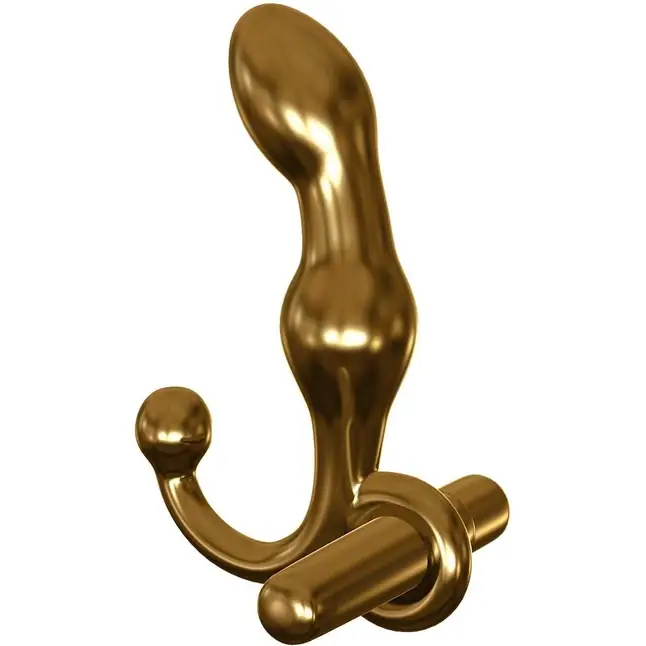 Золотистый вибростимулятор простаты или G-точки - 15 см - Icicles Gold Edition. Фотография 3.