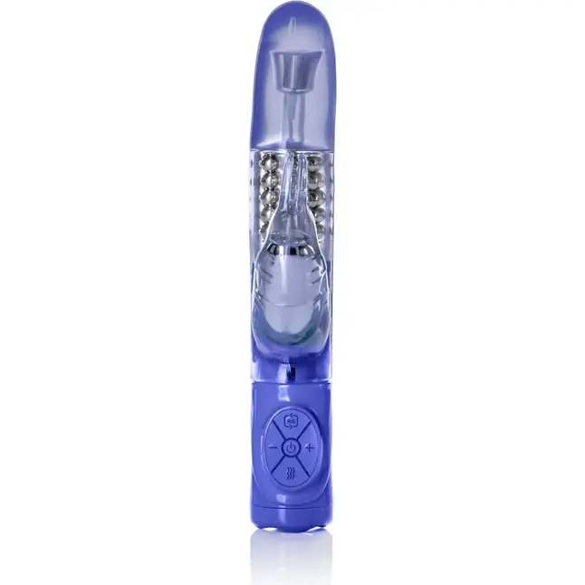Фиолетовый вибромассажер ADVANCED G JACK RABBIT с загнутым кончиком - 22 см - Jack Rabbits. Фотография 3.