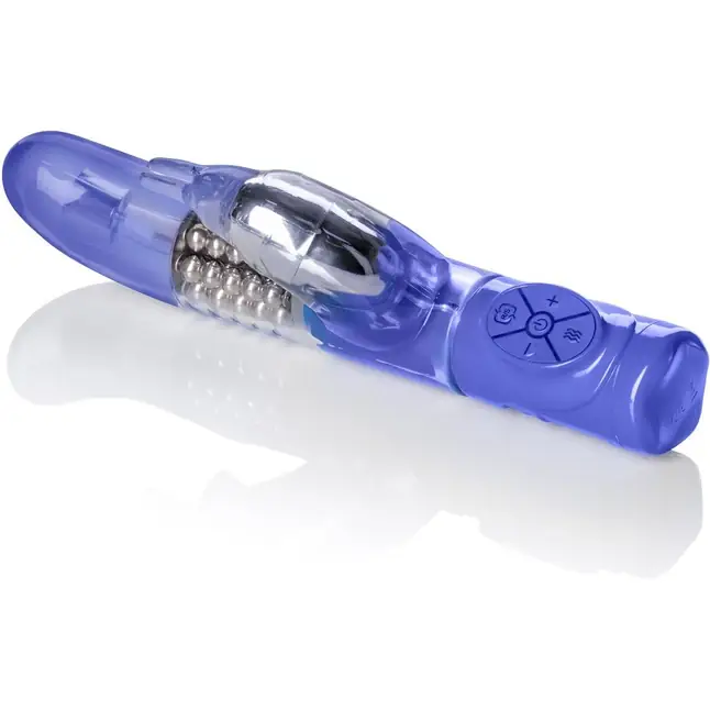 Фиолетовый вибромассажер ADVANCED G JACK RABBIT с загнутым кончиком - 22 см - Jack Rabbits. Фотография 5.