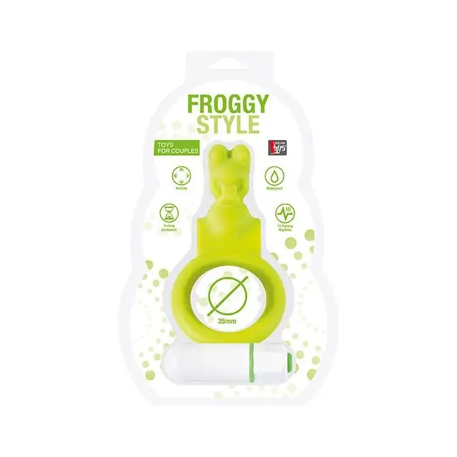 Зелёное эрекционное кольцо с вибрацией NEON FROGGY STYLE VIBRATING RING - Neon. Фотография 2.