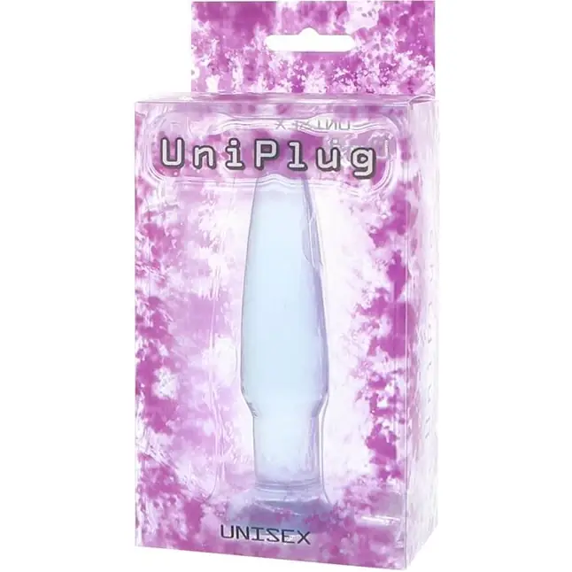 Голубая анальная пробка UNISEX UNI PLUG - 11 см. Фотография 2.