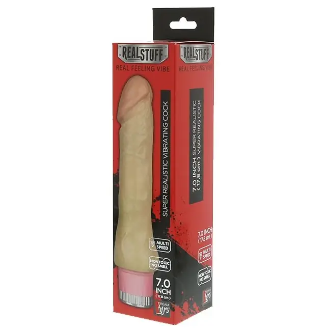 Телесный вибратор-реалистик REALSTUFF 7INCH VIBRATOR - 17,8 см - RealStuff. Фотография 2.