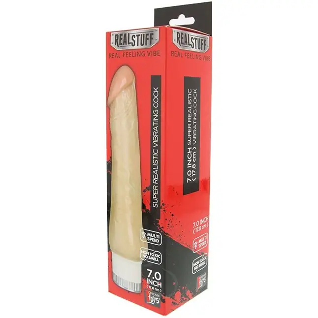 Реалистичный мультискоростной вибратор REALSTUFF 7INCH VIBRATOR - 17,8 см - RealStuff. Фотография 2.