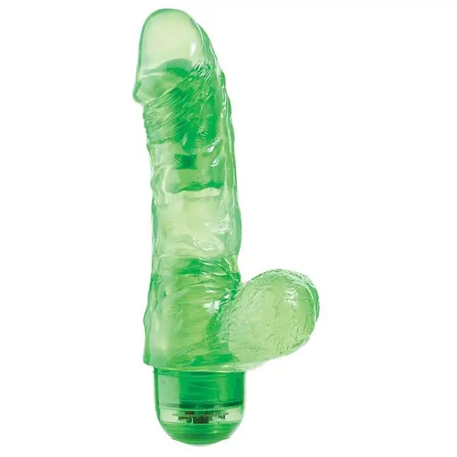Зелёный гелевый вибраторJELLY JOY 6INCH 10 RHYTHMS GREEN - 15 см - Jelly Joy
