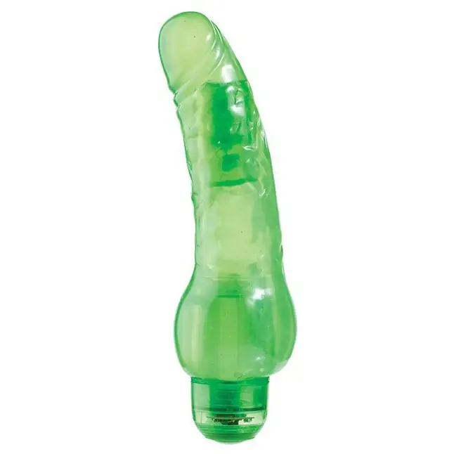 Зелёный гелевый вибратор JELLY JOY 7INCH 10 RHYTHMS GREEN - 17,5 см - Jelly Joy