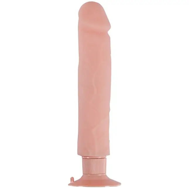 Большой телесный вибратор на присоске REALSTUFF 9INCH VIBRATOR - 23 см - RealStuff