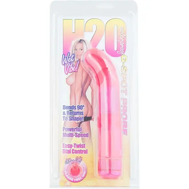 Розовый водонепроницаемый стимулятор G-точки H2O G-SPOT PROBE WATERPROOF VIBRATOR - 18 см - H2O. Фотография 2.