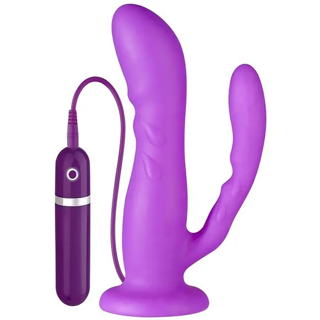 Анально-вагинальный вибромассажёр PURRFECT SILICONE 2WAYS VIBRATOR - 17 см - Purrfect Silicone
