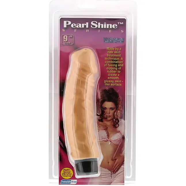 Телесный вибратор-реалистик с богатым рельефом поверхности PEARL SHINE 9 VIBRATOR - 22,8 см - Pearl Shine. Фотография 2.